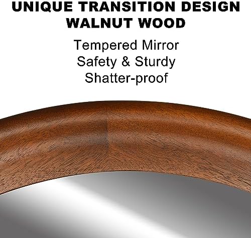 Round Wood Mirror for Wall, 36 Inch Circle Decorative Mirror - Image 2