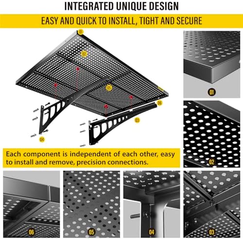 Aecxm 4-Pack 2x3ft Adjustable Garage Wall Shelving 1120lbs Load Capacity Heavy - Image 3