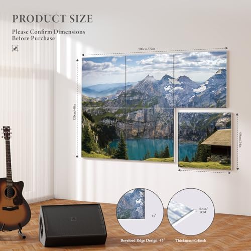JBER 6 Pack Art Acoustic Panels 72" x 48", Lake Oschenis - Image 2