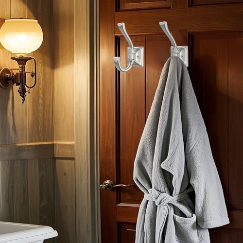 TOFIIGREM 2 Pack Brushed Nickel Towel Robe Hooks, Coat Hooks - Image 5