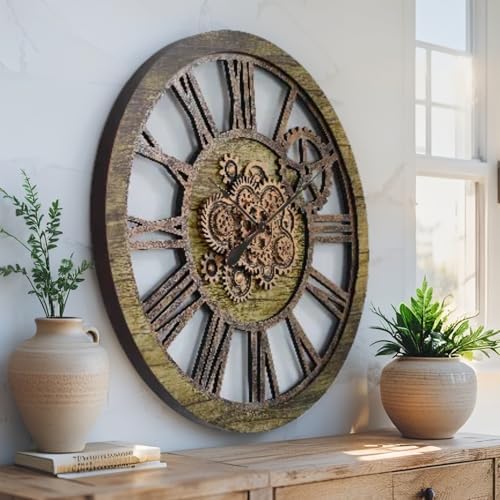 ImprovingLife The Gears Clock 36'' Inch Real Moving Gear Wall Clock Vintage - Image 3