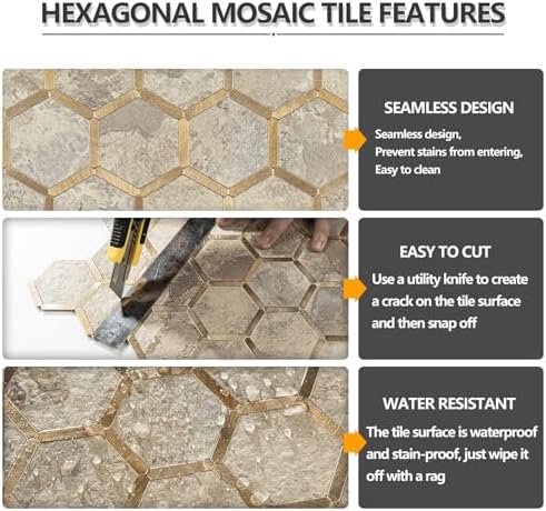 STICKGOO Hexagon Peel and Stick Backsplash Tile, Stick on Backsplash - Image 3