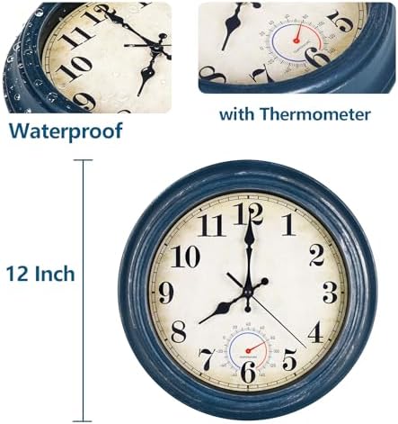 Wall Clock Battery Operated Silent Rustic Wall Clocks - Image 2