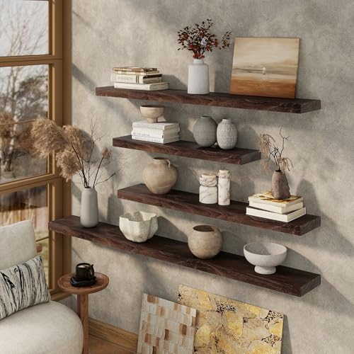Marsmiles 36in Solid Wood Floating Shelves - Image 2