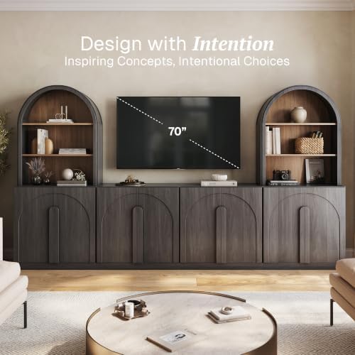 BELLEZE Bijou 126" Wall Unit 6-Piece Modular TV Stand - Image 3