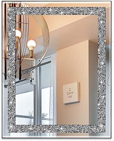 Rectangular Crystal Crush Diamond Mirror by Ruomeng