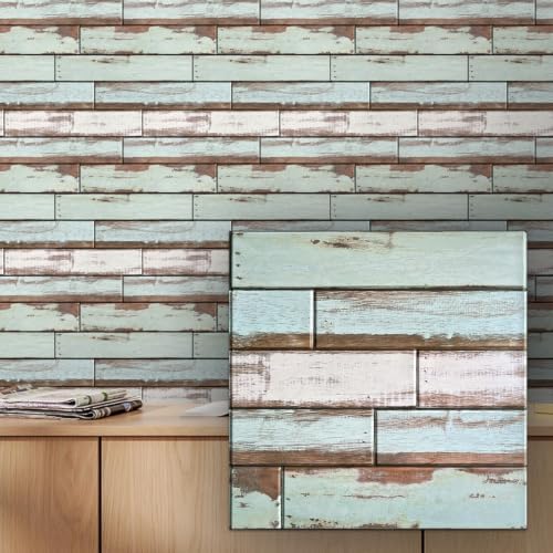 COMSTICKC 3D Peel and Stick Faux Wood Wall Sticker by COMSTICKCDECOR