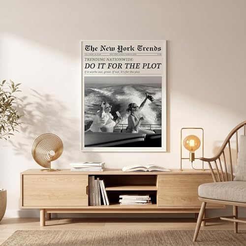 Trendy Newspaper Canvas Wall Art 12x16in White Framed Black And White Prints - Image 7