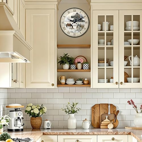 Farmhouse Wall Clocks Battery Operated 14 Inch Country Cottage Style - Image 5