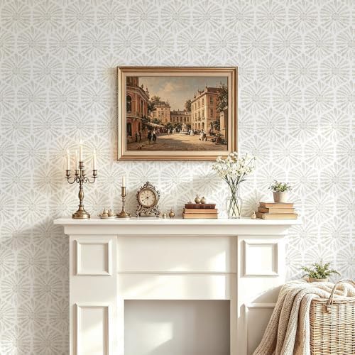 Safiyya Peel and Stick Wallpaper Beige Boho Contact Paper, 78.7"x17.3" Modern - Image 2