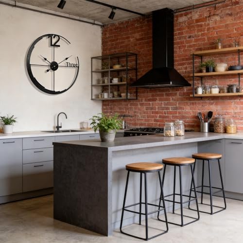Large Wall Clock, Modern Minimalist Wall Clock Round Silent Non-Ticking Battery - Image 2