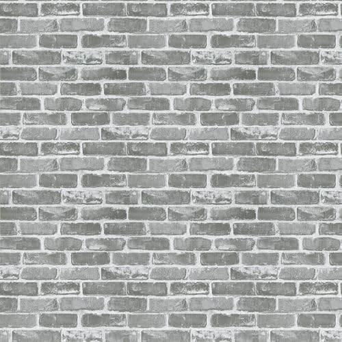 Timeet Grey Brick Wallpaper Peel and Stick Brick Wallpaper 17.7"×118.11" Self by Timeet