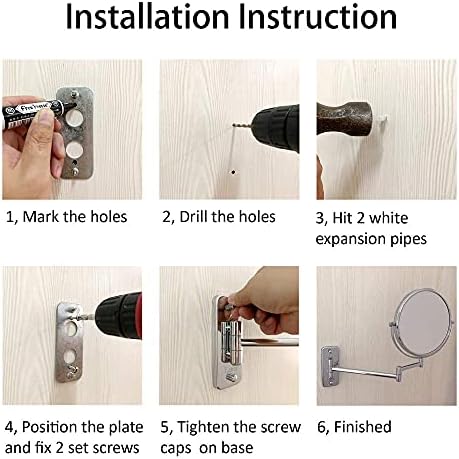 8" Wall Mounted Makeup Mirror - Image 6