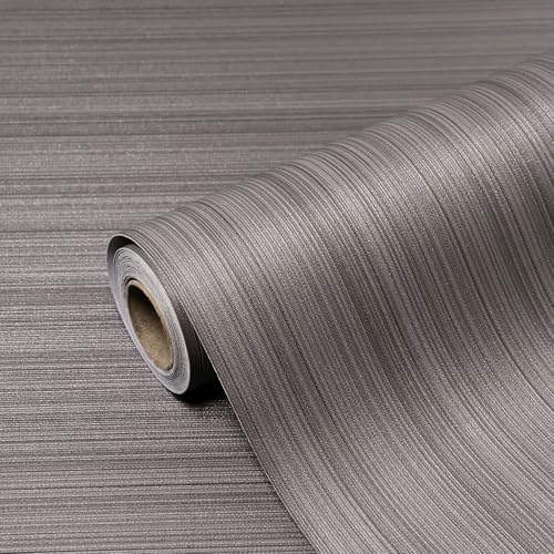 Grasscloth Peel and Stick Wallpaper, 15.7"x118" Dark Brown Textured by Horryhaushomedecoration