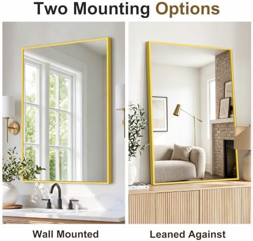 Bathroom Vanity Mirror for Over Sink, 36x24 Inch Matte Gold Mirror - Image 2