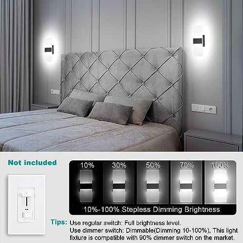 TRLIFE Dimmable LED Wall Sconces, 4 Color Temperature Modern Wall Sconce 12W - Image 4
