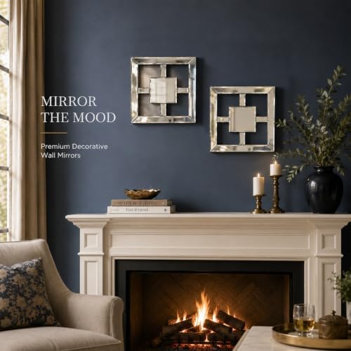 Square Decorative Wall Mirror 12 x 12 Inch, Modern Wall Mounted Accent Mirror - Image 4
