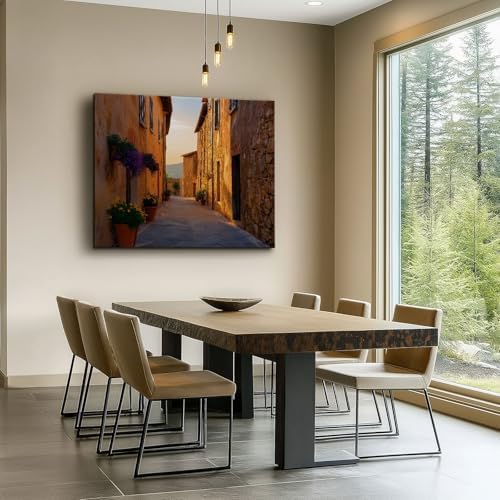 Canvas Wall Art Romantic Vintage Street View Canvas Pictures - Image 2