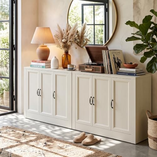 78" Modular Buffet Sideboard Cabinet Set of 2, Large Coffee Bar Station - Image 7