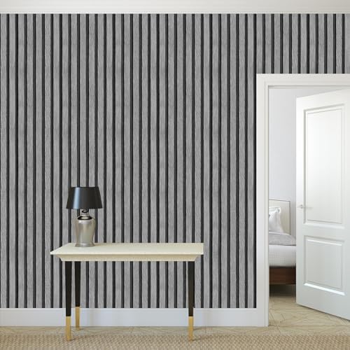 Yun-aeon Natural Wood Peel and Stick Wallpaper Grey Wood Slats - Image 6