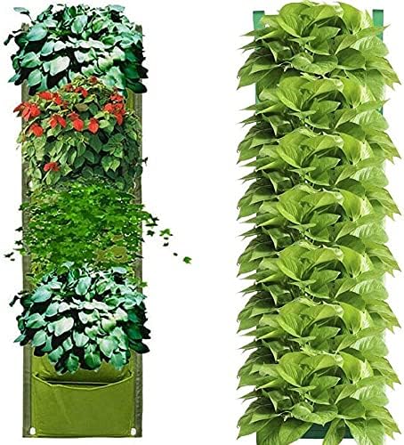 LITLANDSTAR Hanging Planter Bags, 2 Pack 7 Pocket Hanging Vertical Wall Planter - Image 5
