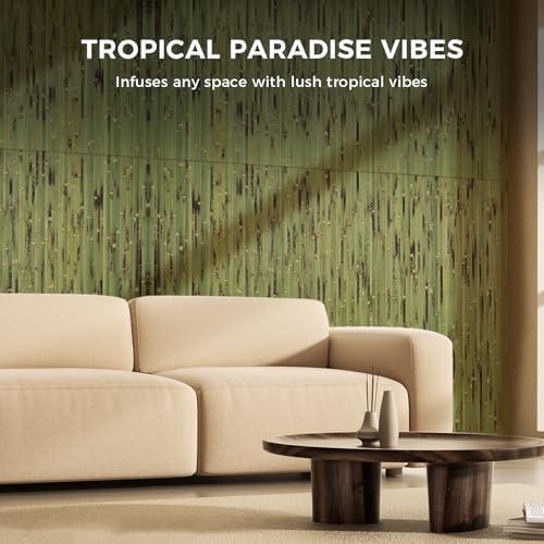 OUZUGIE 1 Pack 96x48 Inch Natural Bamboo Wall Panel - Image 3