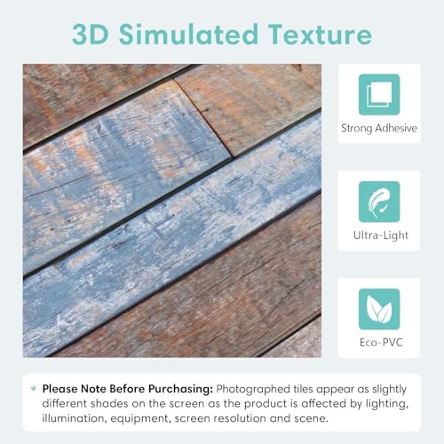Commomy 3D Faux Wood Peel and Stick Wall Tiles 10 Pcs 11.8" x 11.8" - Image 3