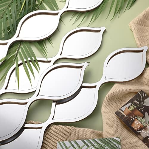 Qunclay 4 Pcs Teardrop Mirror Wall Art Decorative Mirror Wall Decor - Image 3