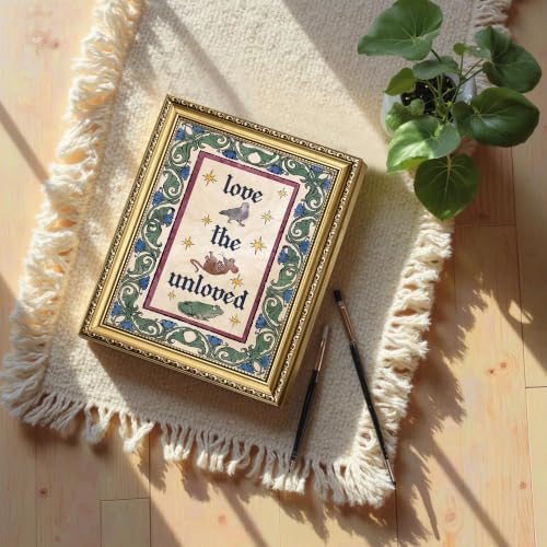 Gold Framed Gothic Love Wall Art, “Love the Unloved” Animal Print - Image 7