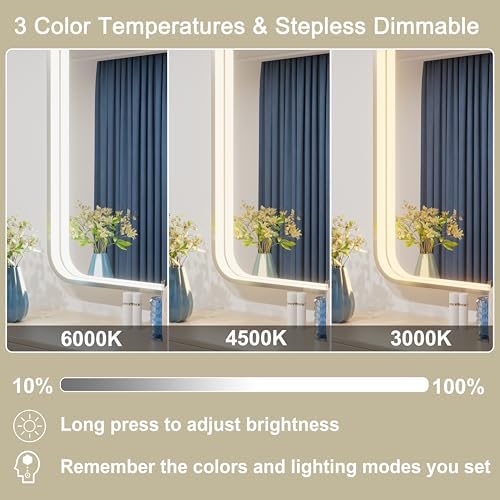24"x32" Silver LED Bathroom Mirror - Image 2