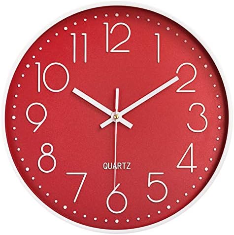 12 in Wall Clock Non-Ticking Quartz Silent Battery Operated Round Clocks Home by YTAONS