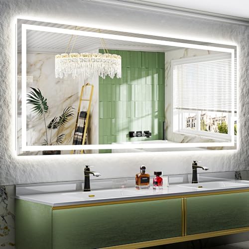 88x38 LED Bathroom Mirror with Lights, Lighted Vanity Mirror by YEELAIT