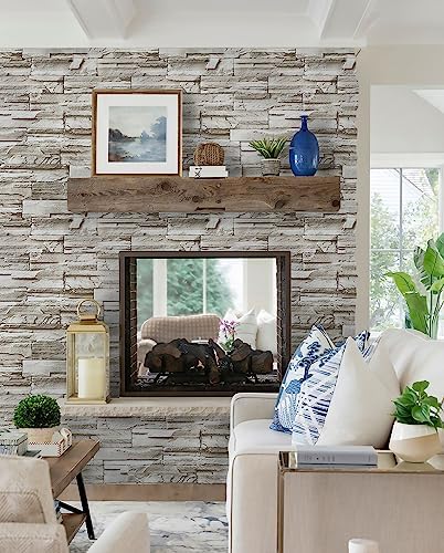 Timeet Brick Wallpaper Peel and Stick Wallpaper Faux Brick Contact Paper Stone - Image 3