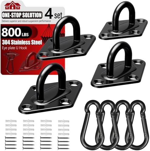 sprookber 304 Stainless Steel Pad Eye Snap Hook, M6 Ceiling Hook 800Lb by Sprookber