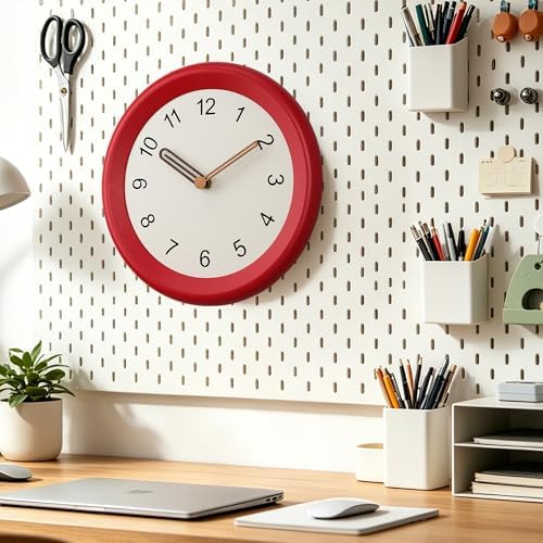 Mosewa 10" Wall Clock Silent Non-Ticking Battery Operated Wood Minimalist - Image 2