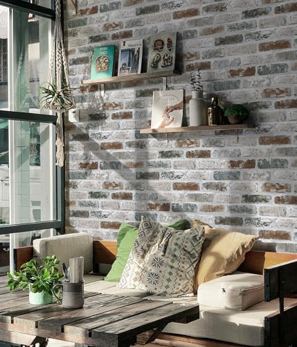 Guvana 17.3"×472.4" Brick Peel and Stick Wallpaper Brick Contact Paper - Image 2