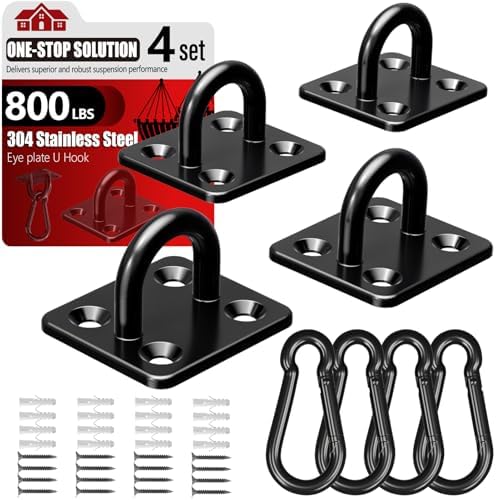 sprookber 304 Stainless Steel Pad Eye Snap Hook, M6 Ceiling Hook 800Lb by Sprookber