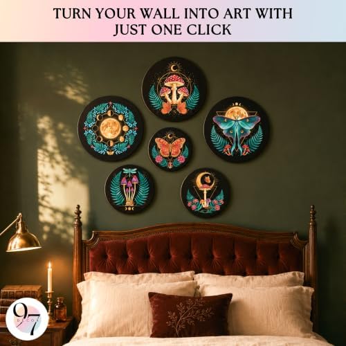 Halloween Mushroom Wall Decor, Gothic Moon Phases Wall Art, Witchy Decor - Image 3