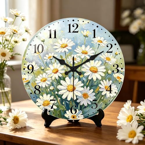 peacoblue Daisy Flower Wall Clocks Battery Operated - Image 3