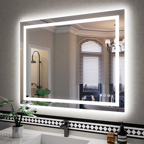 ISKM 40x32 LED Mirror for Bathroom, Front and Back Lit by ISKM-IStillKeepMovin