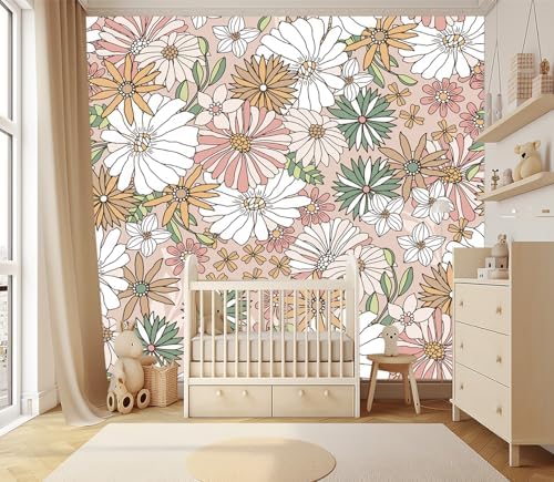 XMPMBM-Cartoon Floral Sunflower Nursery Room Fabric Wallpaper Simple - Image 2