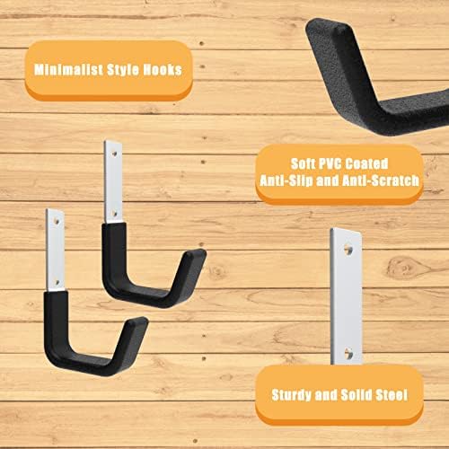 Heavy Duty Garage Utility Hooks, Wall Mount Ladder Hangers - Image 3