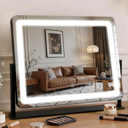 Vanity Mirror with Lights 22"×17", Large LED Makeup Mirror with Light, Smart by BEAROLVE