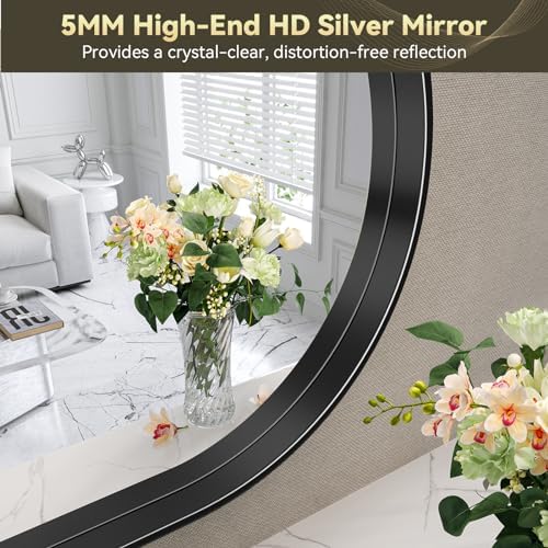 Brightify Black Arched Mirror, 32 x 42 Inch Arch Wall Mirror - Image 5