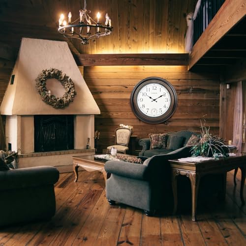 18" Indoor Outdoor Retro Large Wall Clock Battery Operated Silent - Image 5