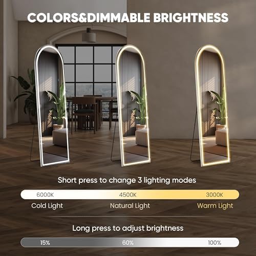 DUMOS Arched LED Mirror Full Length Standing - Image 3