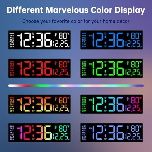 Soobest 14.2 Inch Electric Digital Wall Clock, LED Large Display - Image 3