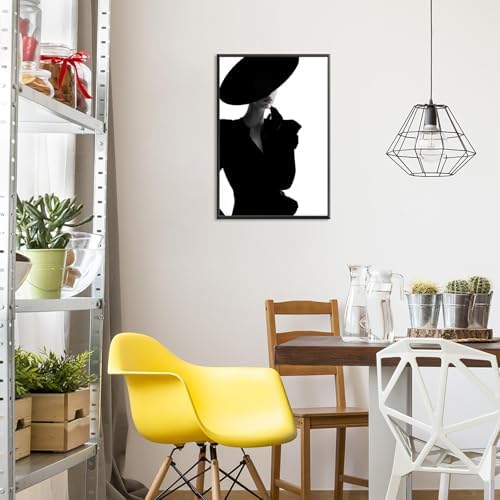 Trendy Magazine Cover Poster Black And White Fashion Women Canvas Wall Art - Image 6