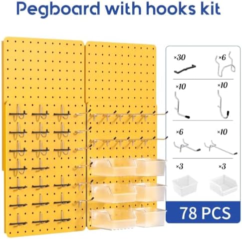 Pegboard Organizer Kit, 4 Pack 14.76x10.82 in Metal Panels - Image 2