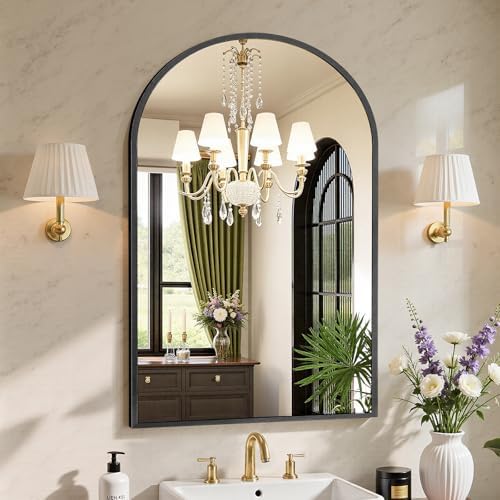 Sweetcrispy 24"x36" Arched Black Bathroom Mirrors by Sweetcrispy
